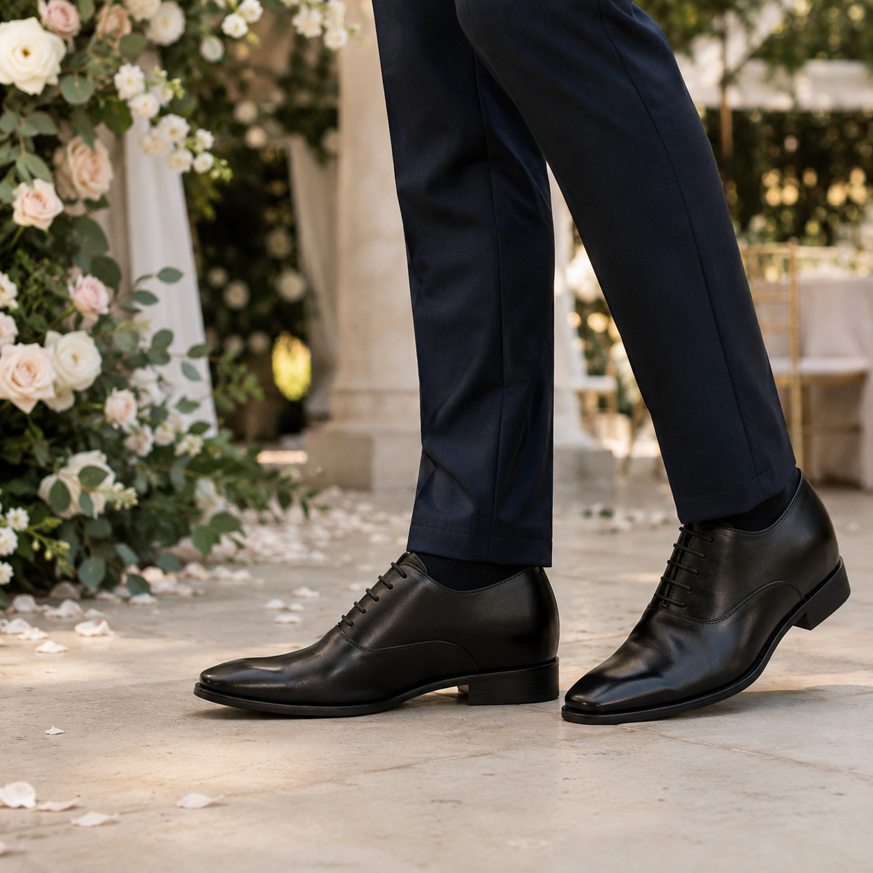 Herren Schwarze Business Schuhe die größer machen Dionigi +7 cm