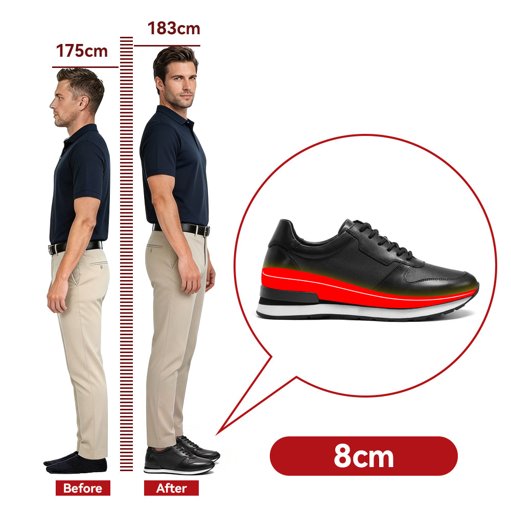 SCHUHE DIE GRÖßER MACHEN BASSO +8 CM