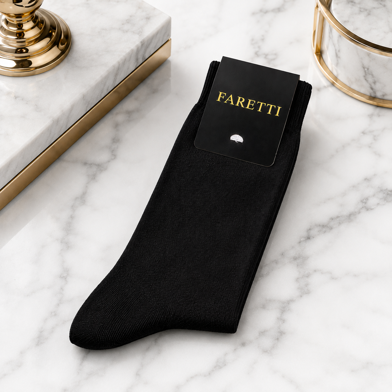 Schwarze Premium-Socken Faretti – Edle merzerisierte Baumwolle